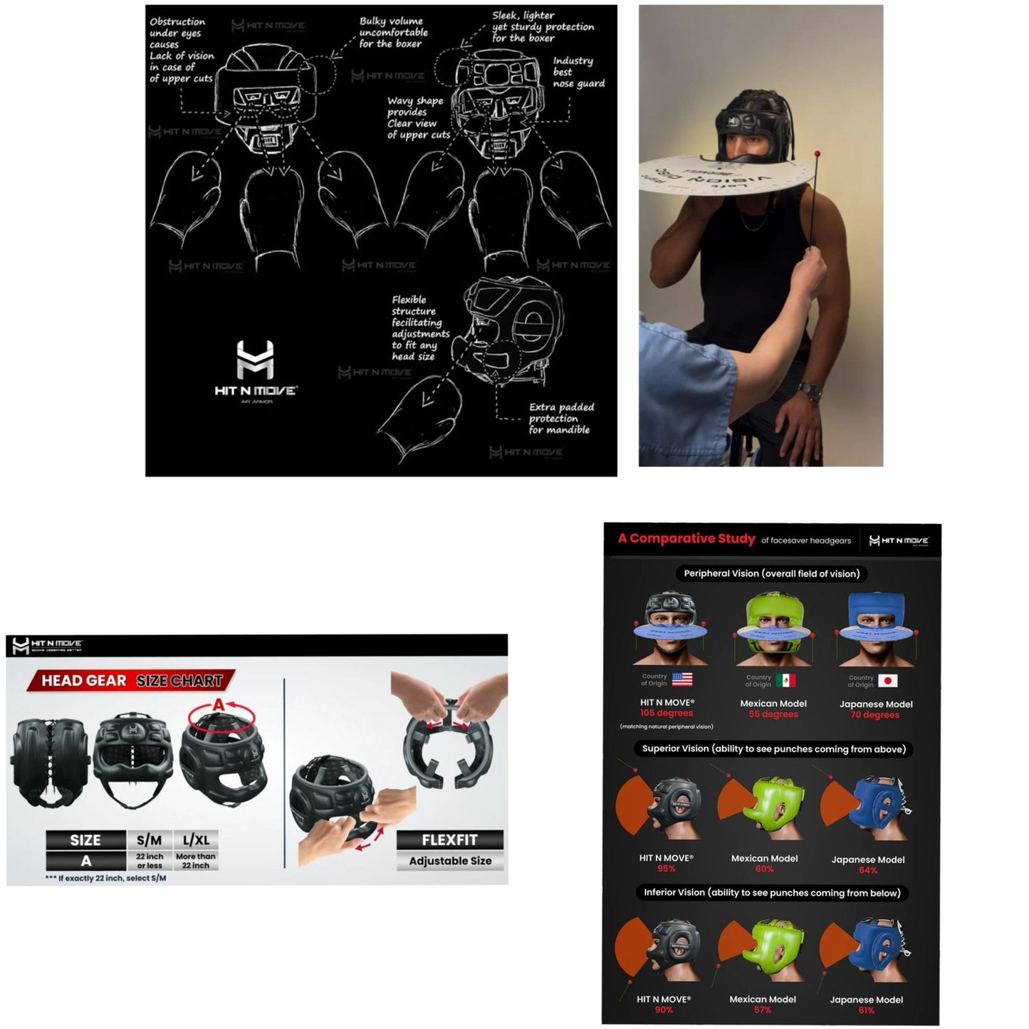 HIT N MOVE AIR ARMOR BOXING HEADGEAR / HEAD GUARD TINJU PELINDUNG PALA