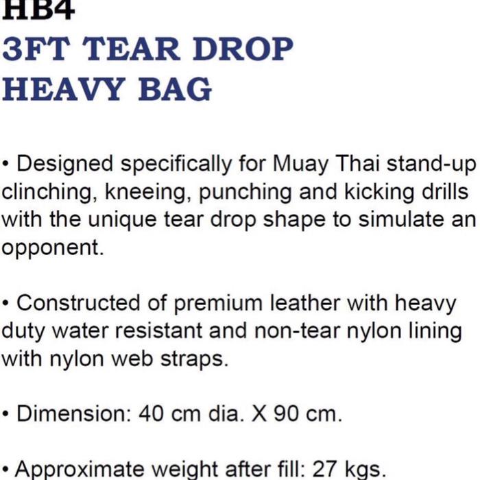 Samsam Fairtex Tear drop HB4 / heavy bag / sansak tinju muay thai
