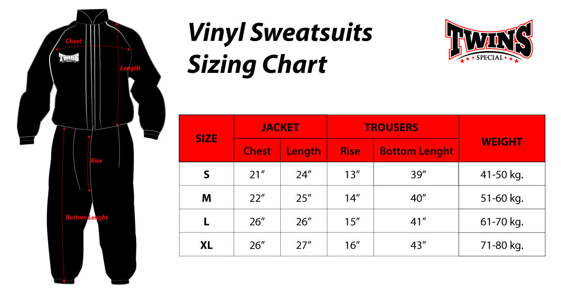 Twins Special Unisex Vinyl Sauna Suit - VSS1 / Baju sauna tinju