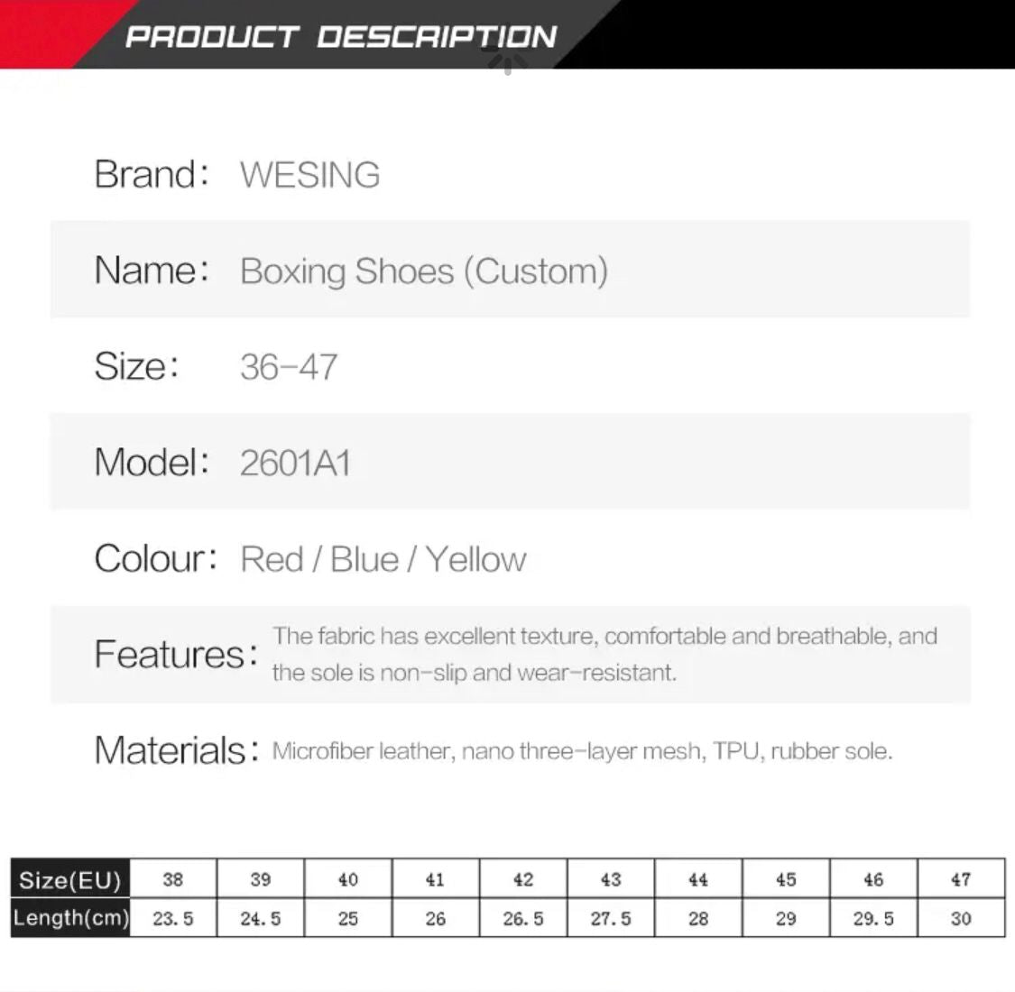 Sepatu Tinju Wesing / Wesing boxing shoes / sepatu tinju tanding AIBA
