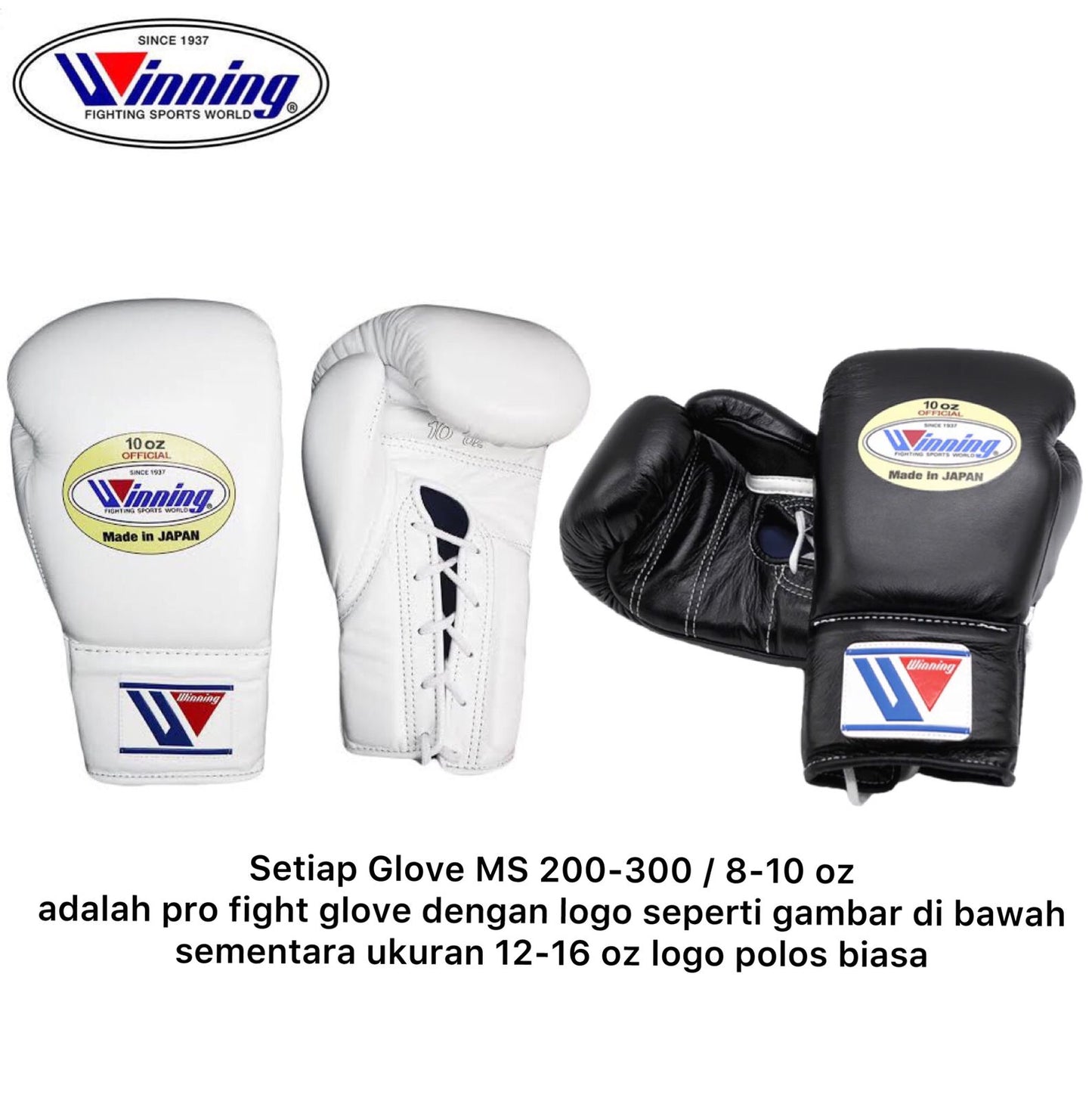 Sarung Tinju Winning MS Custom Colour Lace up / Boxing gloves Tinju