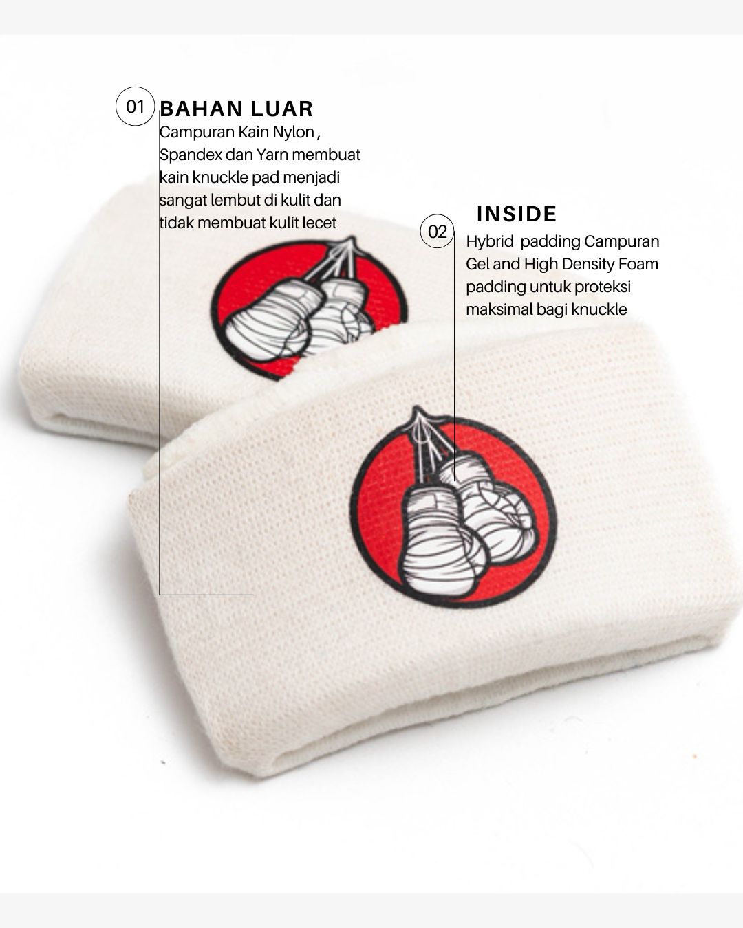 Jakarta boxing knuckle guard Hybrid Gel / Knuckle guard handwrap tinju