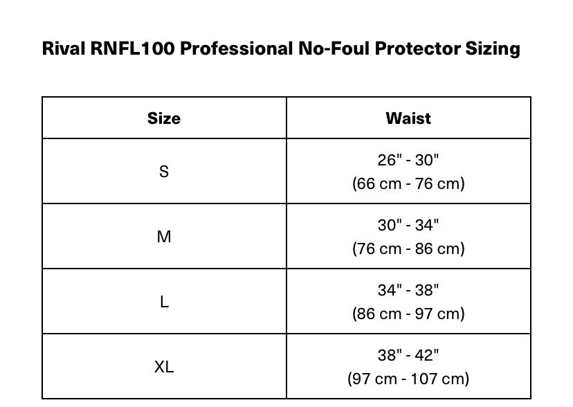 RIVAL RNFL100 PROFESSIONAL NO-FOUL PROTECTOR LACES / GROIN GUARD