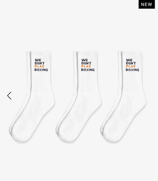 BOXRAW We Don't Play Boxing Crew Socks ( 3 PASANG ) / KAOS KAKI