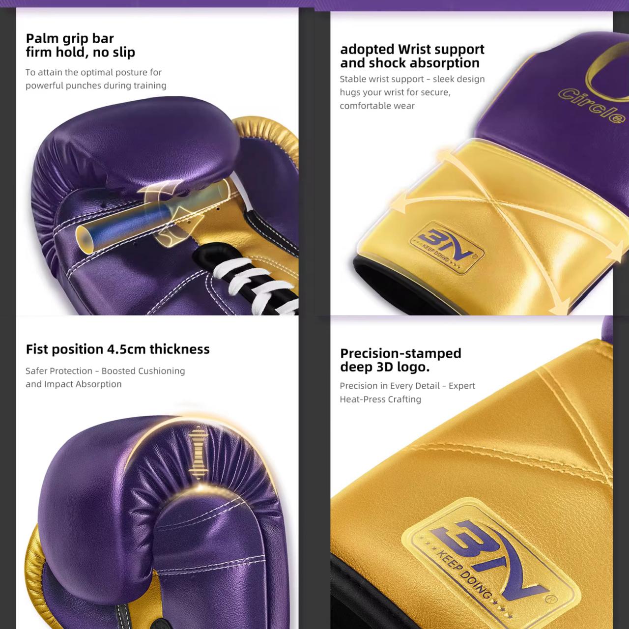 Sarung tinju BN Metallic CIRCLE Laces Premium / boxing muay Thai